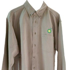 Blue Generation Long sleeve Button Down Men's Twill Shirt Embroidered "BP" Logo
